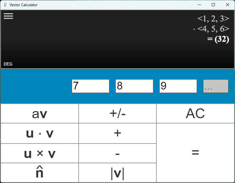 Vector Calculator project